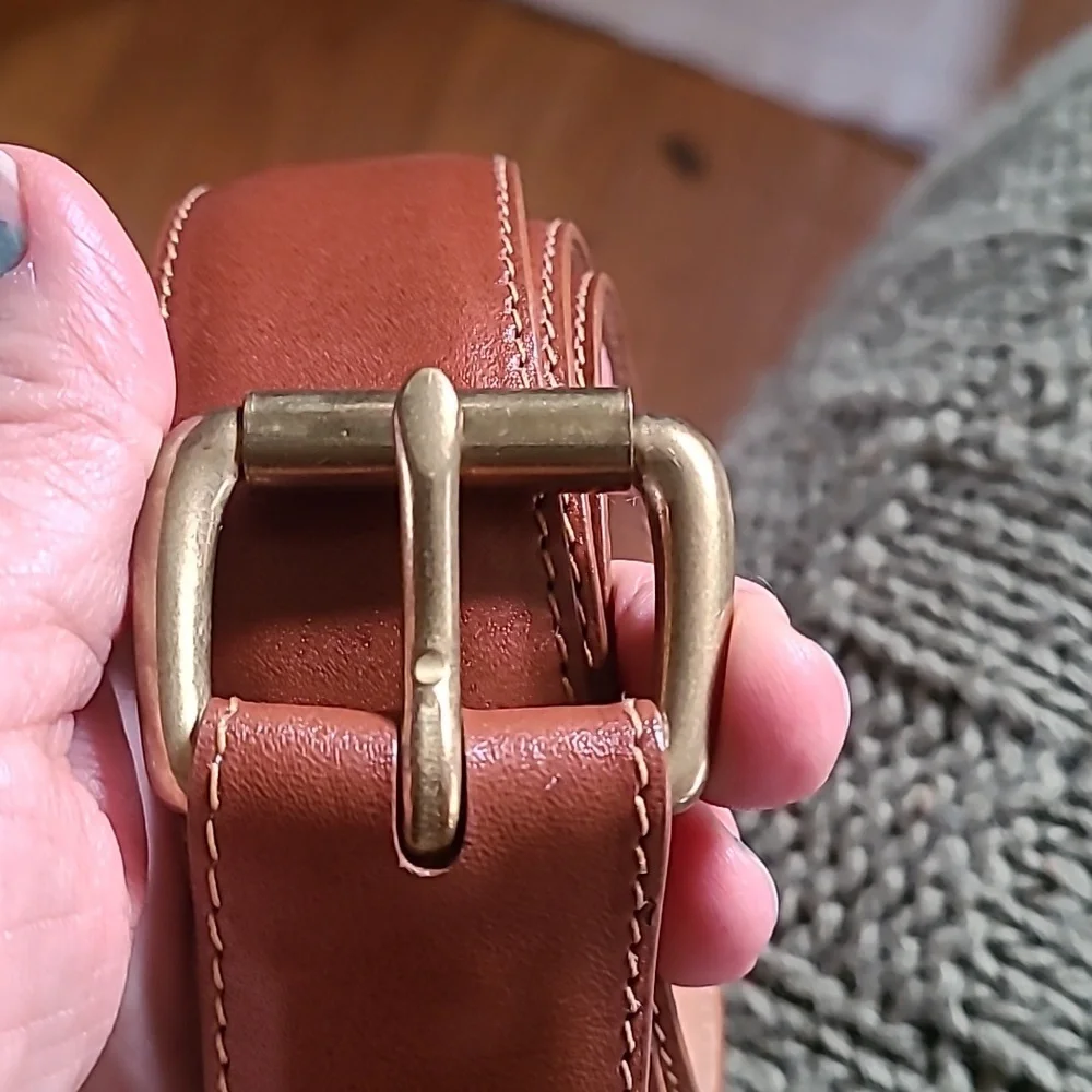 W.Kleinberg Brown Leather Belt, Sz 36, unisex, NWOT